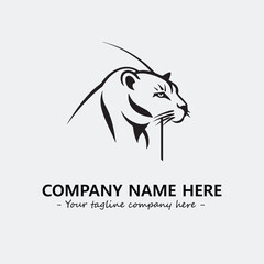Phanter illustration black and white for logo company vector image
