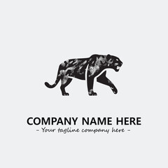 Phanter illustration black and white for logo company vector image
