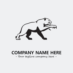 Phanter illustration black and white for logo company vector image
