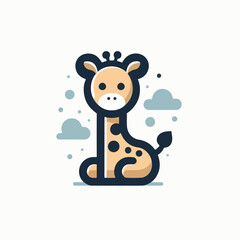 cute giraffe logo vector