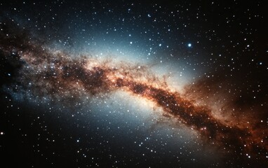 Cosmic Nebula with Orange Brown and Blue Hues