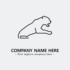 Phanter illustration black and white for logo company vector image
