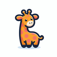 cute giraffe logo vector