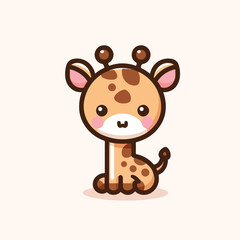 cute giraffe logo vector