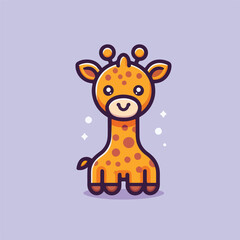 cute giraffe logo vector
