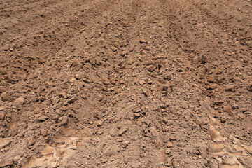 Agricultural areas that have been plowed and improved for planting in Phetchaburi Province, Thailand