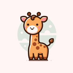 cute giraffe logo vector