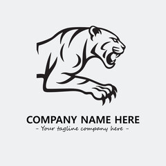 Phanter illustration black and white for logo company vector image
