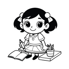 little girl with a book