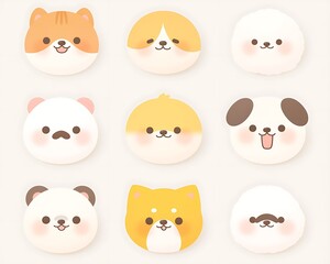 Cute Animal Faces Collection