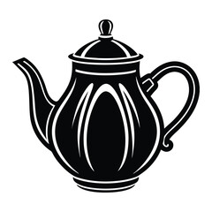 teapot icon silhouette vector 