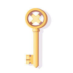Obraz premium Golden Ornate Key Illustration on White Background