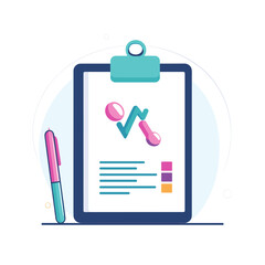 Obraz premium Medical Report Clipboard Illustration
