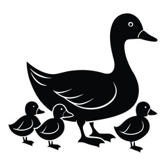 vector illustration of a duck and ducking white background.