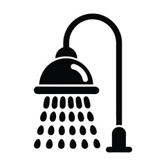 shower icon black color on white background.
