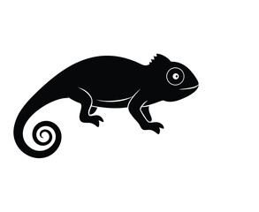 chameleon cartoon isolated on white
