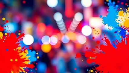 energetic blur background with bold color splashes like red, blue, yellow — edgy and urban vibe for street fashion