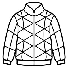 Minimal Quilted Jacket Vector Illustration on White Background