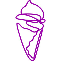 Ice Cream Continuous Line Art