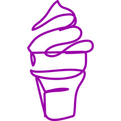 Ice Cream Continuous Line Art