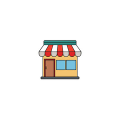 storefront on white background