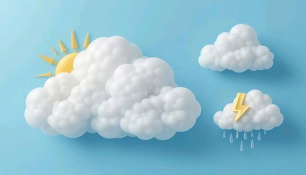 Different type of clouds, white cloud with blue sky