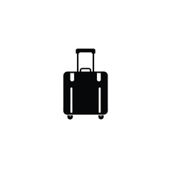 travel luggage silhouette on white background