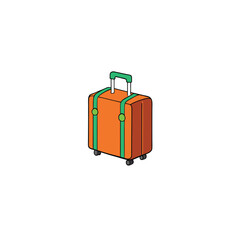 Travel luggage on white background
