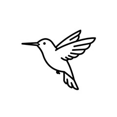 Obraz premium Hummingbird in flight minimalist design on white background 