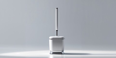 Elevated toilet brush on a pristine backdrop showcasing modern hygiene concept