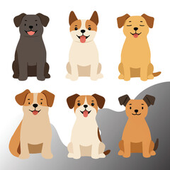 set of dogs silhouettes set - vector 