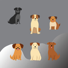 set of dog silhouettes set - vector icons