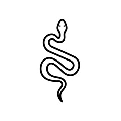 Simple black snake illustration on a white background  