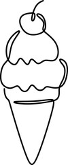Continuous Ice Cream Line Art