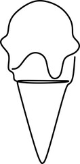 Continuous Ice Cream Line Art