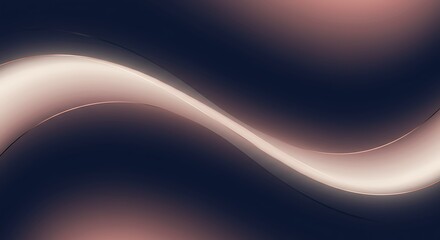 Flowing Light Pink to White Gradient Wave on Dark Blue and Black Abstract Background