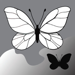 butterfly silhouettes set - vector illustration