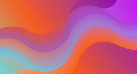 Vibrant Abstract Background with Flowing Orange Purple and Blue Gradient Waves