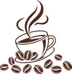 Hot coffee cup icon vector illustration