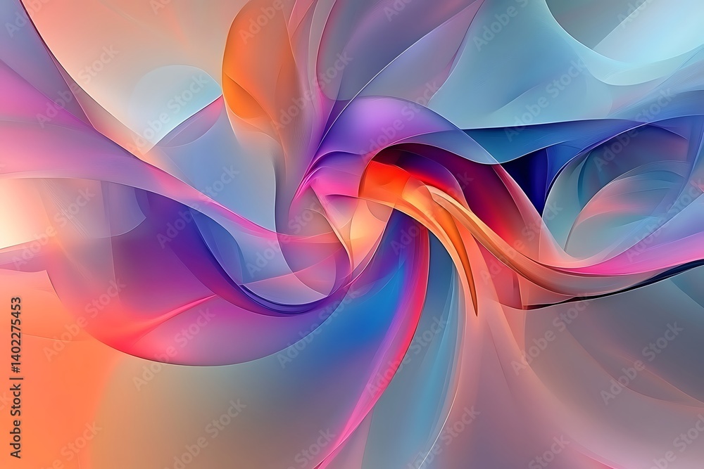 Poster • multicolored abstract backdrop with flowing gradients and dynamic shapes