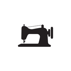 Silhouette of a vintage sewing machine.A simple, clean silhouette of a vintage sewing machine.