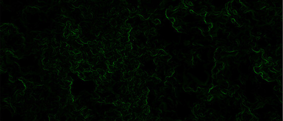 Abstract black digital texture with subtle green wisps and thin swirling lines. Texture with fluid and smoky, evoking  sense of depth and low-light atmosphere. Grunge design with unique marble, wood, 