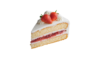 Strawberry Shortcake Slice with Whipped Cream and Jam Filling
