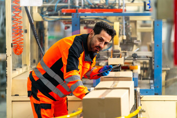 Canned food manufacturing factory industry business entrepreneur. Male mechanical engineer...