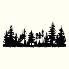 Fototapeta premium Silhouette of a Forest, Woodland View
