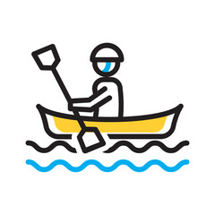 Vector multi color icon for Kayaking