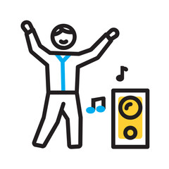 Vector multi color icon for Dancing