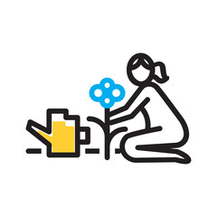 Vector multi color icon for Gardening