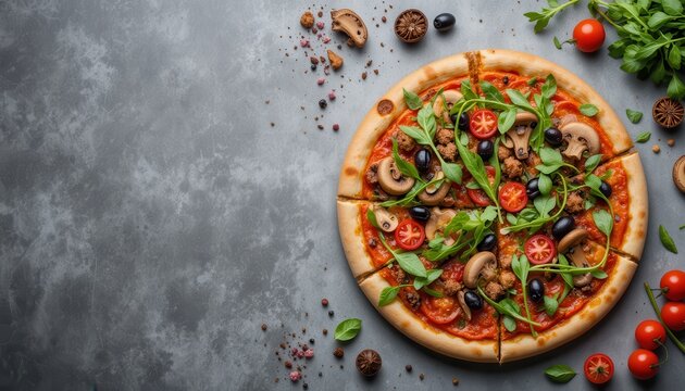 Fresh ingredient pizza a culinary delight
