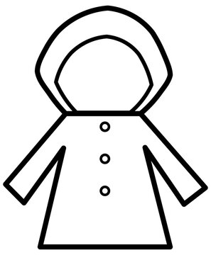 recommend clip art: モノクロのレインコート（白）